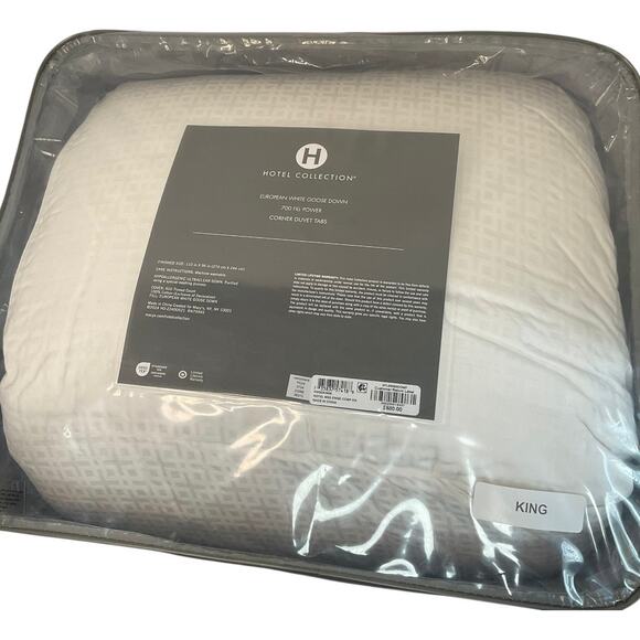 Hotel Collection European Down Medium Weight Hypoallergenic Comforter White King - Picture 3 of 4